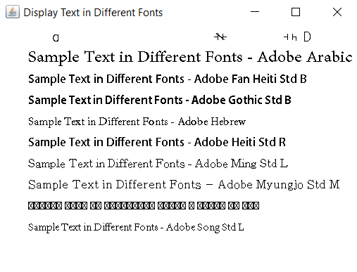 different font